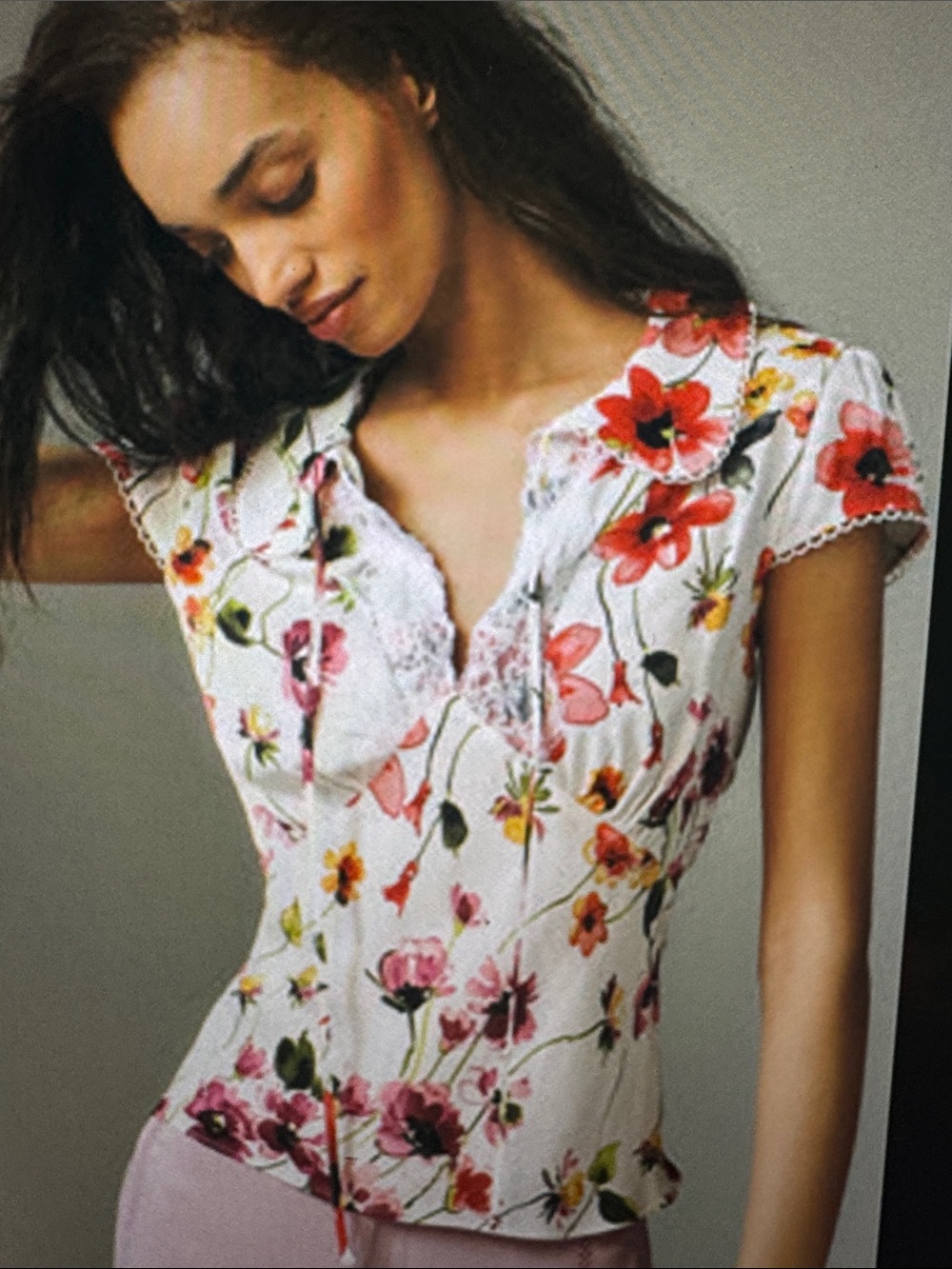 By Anthropologie Silky Peter Pan Collared Blouse